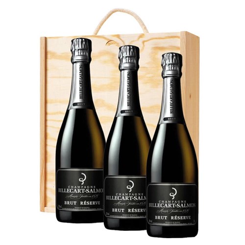 Billecart Salmon Le Reserve Champagne 75cl Treble Pine Wooden Gift Boxed (3 x 75cl)